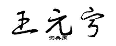 曾庆福王元宁草书个性签名怎么写