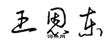 曾庆福王恩东草书个性签名怎么写