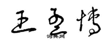 曾庆福王孟博草书个性签名怎么写