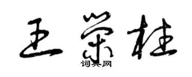 曾庆福王荣柱草书个性签名怎么写