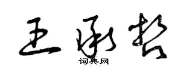 曾庆福王承哲草书个性签名怎么写