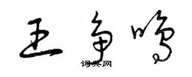 曾庆福王争鸣草书个性签名怎么写