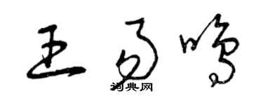 曾庆福王易鸣草书个性签名怎么写