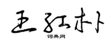 曾庆福王红朴草书个性签名怎么写