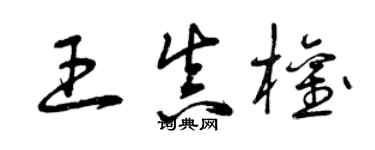曾庆福王真权草书个性签名怎么写