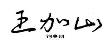 曾庆福王加山草书个性签名怎么写