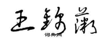 曾庆福王锦薇草书个性签名怎么写