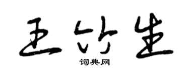 曾庆福王竹生草书个性签名怎么写