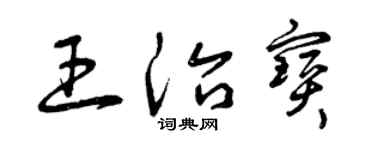 曾庆福王治宝草书个性签名怎么写