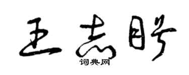 曾庆福王志盼草书个性签名怎么写