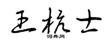 曾庆福王杭士草书个性签名怎么写