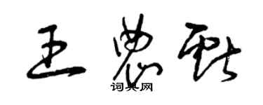 曾庆福王农献草书个性签名怎么写