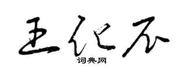 曾庆福王化尼草书个性签名怎么写