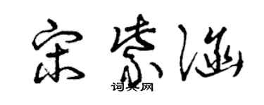 曾庆福宋紫涵草书个性签名怎么写