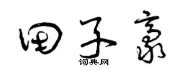 曾庆福田子豪草书个性签名怎么写