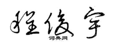 曾庆福程俊宇草书个性签名怎么写