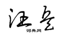 曾庆福汪兵草书个性签名怎么写