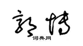 朱锡荣郭博草书个性签名怎么写
