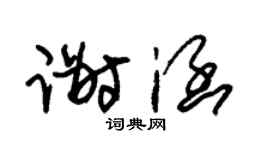 朱锡荣谢涵草书个性签名怎么写