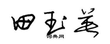 朱锡荣田玉英草书个性签名怎么写