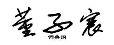 朱锡荣董子宸草书个性签名怎么写
