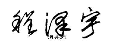 朱锡荣程泽宇草书个性签名怎么写