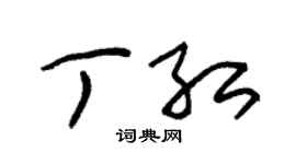 朱锡荣丁红草书个性签名怎么写