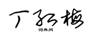 朱锡荣丁红梅草书个性签名怎么写