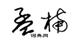 朱锡荣孟楠草书个性签名怎么写