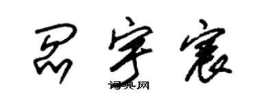 朱锡荣阎宇宸草书个性签名怎么写