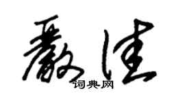 朱锡荣严佳草书个性签名怎么写