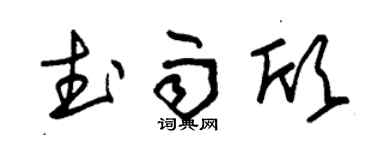 朱锡荣武雨欣草书个性签名怎么写