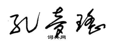 朱锡荣孔梦瑶草书个性签名怎么写