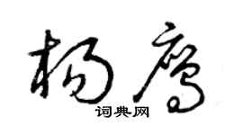 曾庆福杨鹰草书个性签名怎么写