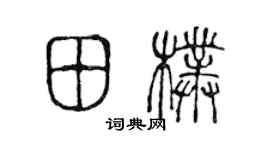 陈声远田朴篆书个性签名怎么写