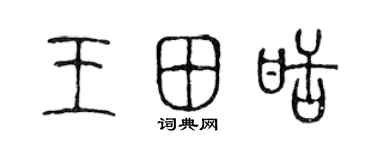 陈声远王田甜篆书个性签名怎么写