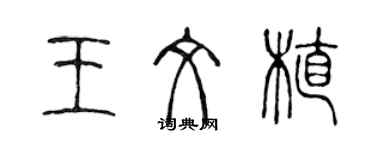 陈声远王文植篆书个性签名怎么写