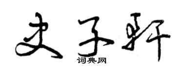曾庆福史子轩草书个性签名怎么写