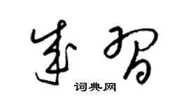 梁锦英成习草书个性签名怎么写