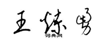 梁锦英王炼勇草书个性签名怎么写