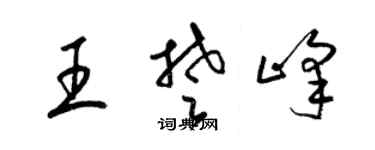 梁锦英王楚峰草书个性签名怎么写