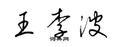 梁锦英王李波草书个性签名怎么写