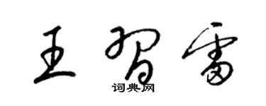 梁锦英王习雷草书个性签名怎么写