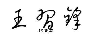 梁锦英王习锋草书个性签名怎么写