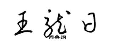 梁锦英王龙日草书个性签名怎么写