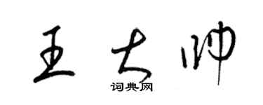 梁锦英王大帅草书个性签名怎么写