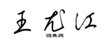 梁锦英王尤江草书个性签名怎么写