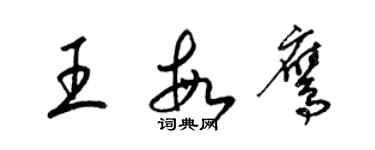 梁锦英王敏鹰草书个性签名怎么写