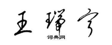梁锦英王瑞宁草书个性签名怎么写