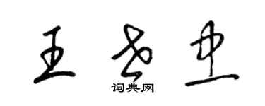 梁锦英王世忠草书个性签名怎么写